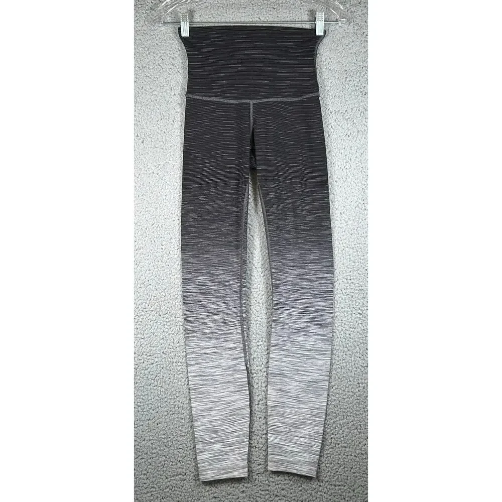 Lululemon women Wunder Under Legging High Rise 27" size 4 Silver Running Gym - Picture 2 of 11